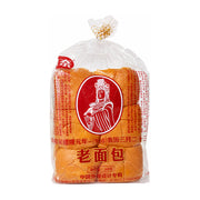 阿奈妈祖老面包288g透明袋装，包装正面印有红色妈祖像图标及老面包字样，内部可见多块金黄色松软面包。