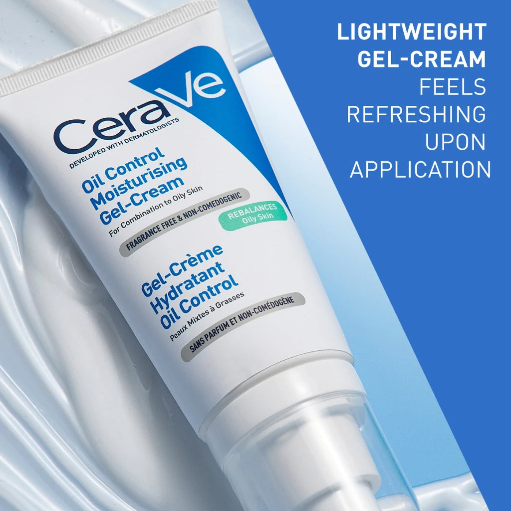 CeraVe 适乐肤油控保湿啫喱乳质地展示，手背涂抹清爽凝胶特写