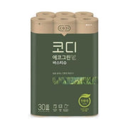 CODI 韩国优质卷筒卫生纸 30卷大容量包装，绿色环保设计，包装上印有森林图案和韩文标识。