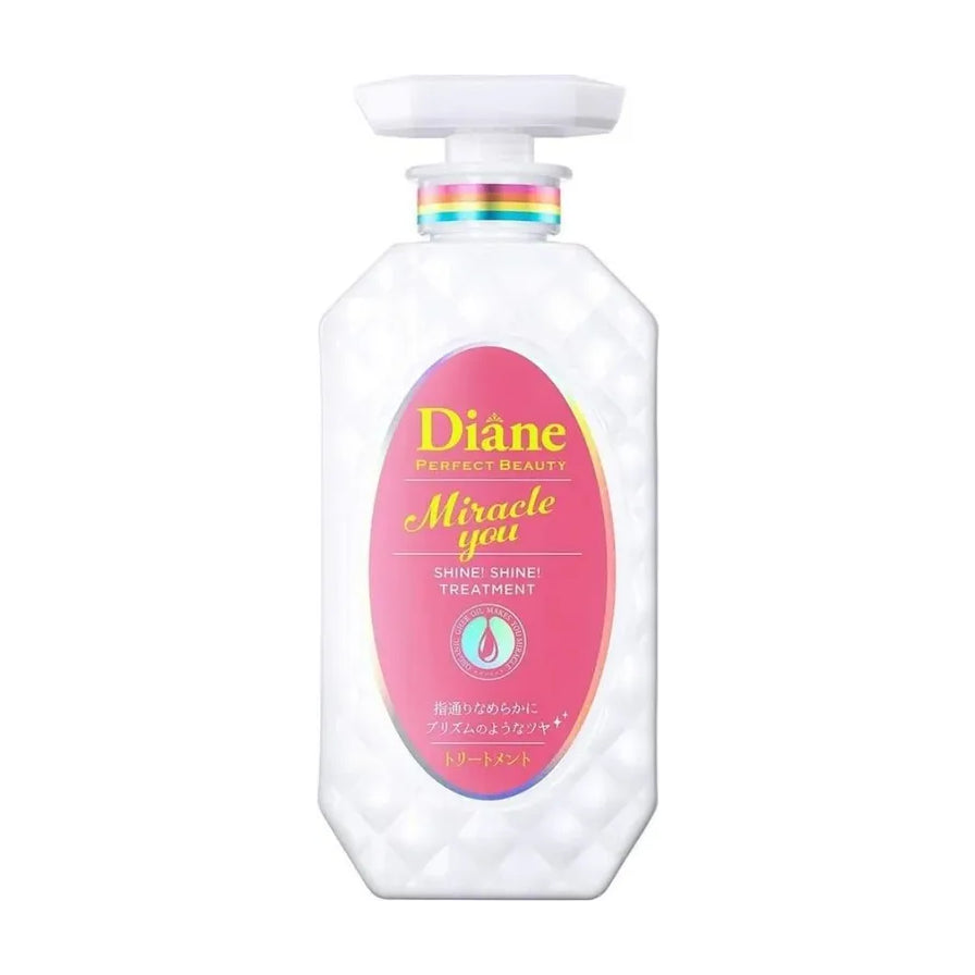 黛丝恩 Diane Perfect Beauty 奇迹光感护色护发素单瓶，白色泵头，粉色标签，透明菱形纹理瓶身。