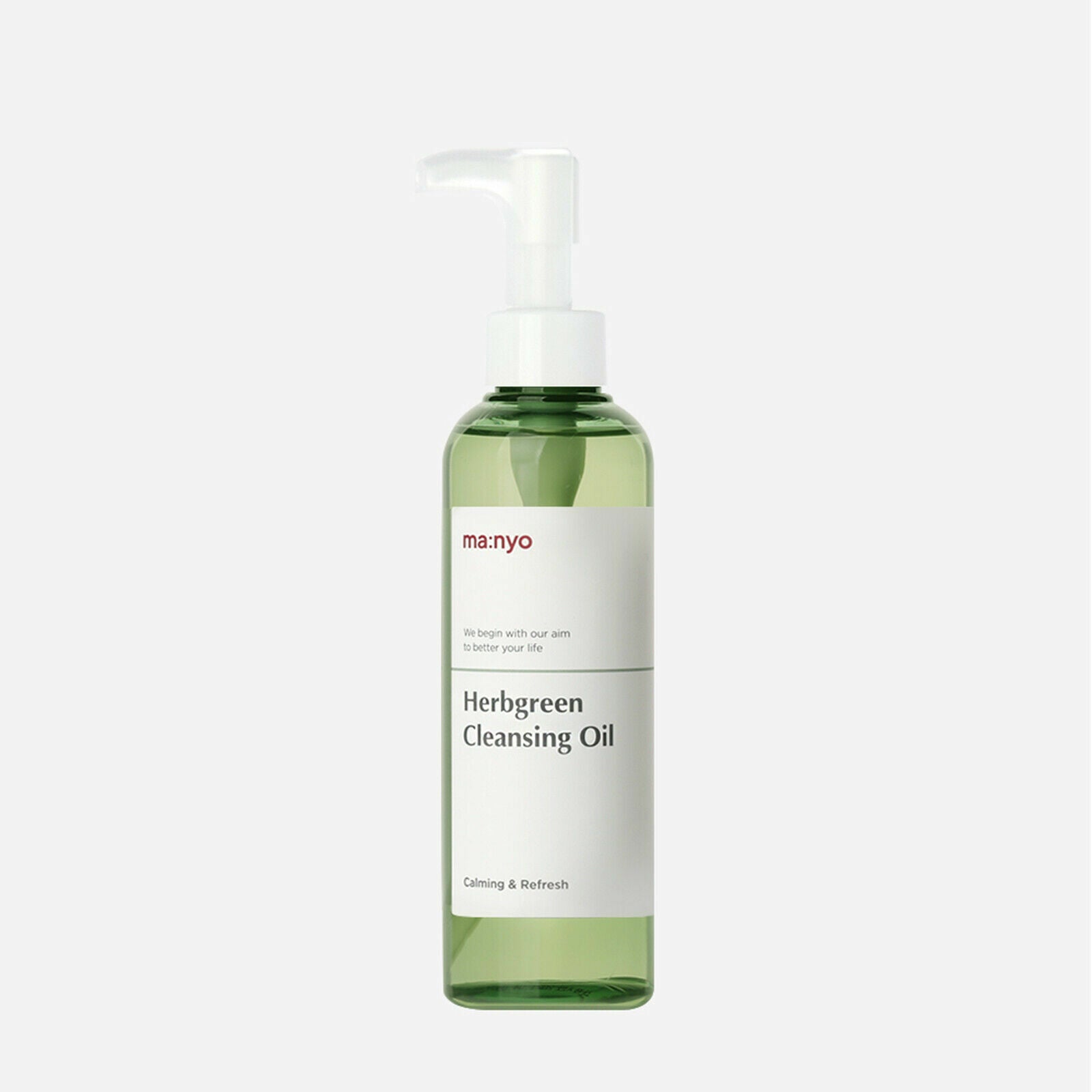 魔女工厂草本洁颜卸妆油 200ml 绿色瓶身正面图，展示清爽水感质地与植萃配方包装。