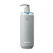Off & Relax 灰色按压瓶洗发水正面图，瓶身印有品牌 Logo、Hot Spring Water from Japan 及 SPA SHAMPOO REFRESH 字样。