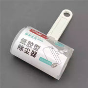 华佳纸胶型除尘器主图，展示手柄与粘毛滚筒结构