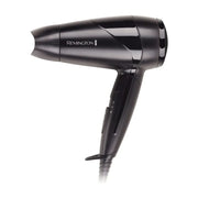 Remington Jet Setter 2000 黑色电吹风机侧面特写，展示机身流线型设计与手柄档位开关细节。