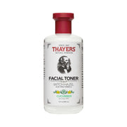 Thayers 金缕梅爽肤水黄瓜味正面瓶身图，展示绿色标签与透明液体质地