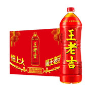 王老吉凉茶1.5L大瓶装与整箱6瓶装展示，红色包装印有王老吉标志及怕上火喝王老吉字样。